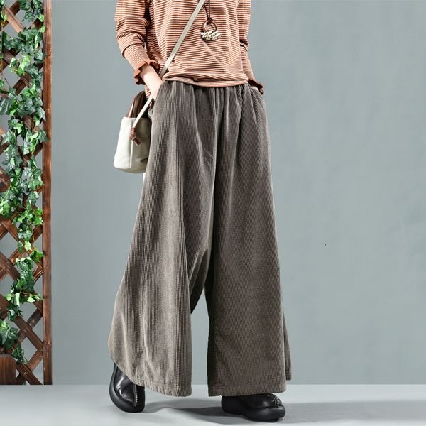 women's pants capris johnature women vintage corduroy wide-leg pants solid color elastic waist casual loose trousers spring fashion pan, Black;white
women's pants capris johnature women vintage corduroy wide-leg pants solid color elastic waist casual loose trousers spring fashion pan, Black;white