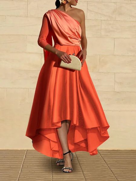 a-line orange evening formal dress one shoulder 3/4 sleeves satin ruched celebrity prom gown party dresses robe de soiree 2023, Black;red
a-line orange evening formal dress one shoulder 3/4 sleeves satin ruched celebrity prom gown party dresses robe de soiree 2023, Black;red