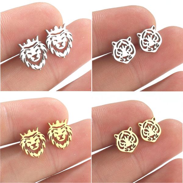wholesale small tiny stainless steel stud earring animal tiger lion head earrings for women men jewelry gift, Golden;silver
wholesale small tiny stainless steel stud earring animal tiger lion head earrings for women men jewelry gift, Golden;silver