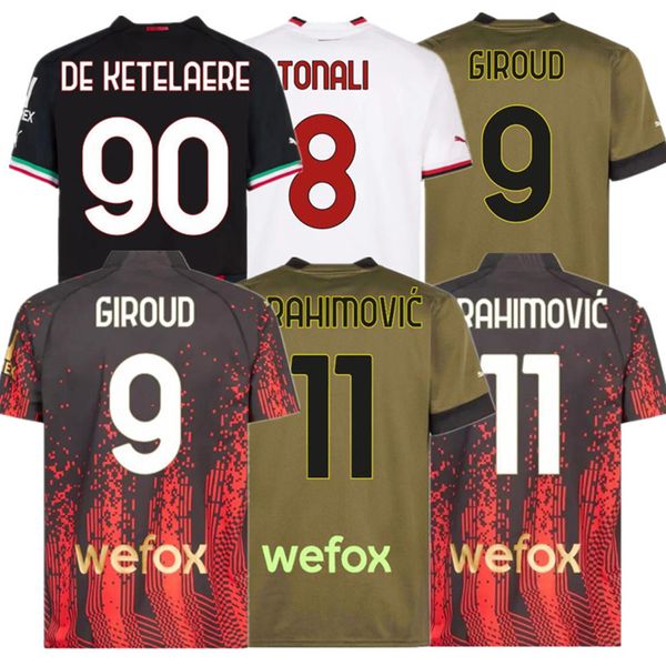 22 23 ibrahimovic koche soccer jerseys milans 2022 2023 giroud de ketelaere r. leao tonali theo football shirt special fourth 4th men kids k, Black;yellow
22 23 ibrahimovic koche soccer jerseys milans 2022 2023 giroud de ketelaere r. leao tonali theo football shirt special fourth 4th men kids k, Black;yellow