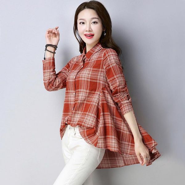 women's blouses shirts blouse women loose plaid print long sleeve lapel button casual shirt spring elegant 230309, White
women's blouses shirts blouse women loose plaid print long sleeve lapel button casual shirt spring elegant 230309, White