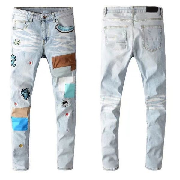 designer mens jeans purple fashion men jean cargo pants ripped for trend hole streetwear motorcycle pant skinny man embroidery155, Blue
designer mens jeans purple fashion men jean cargo pants ripped for trend hole streetwear motorcycle pant skinny man embroidery155, Blue