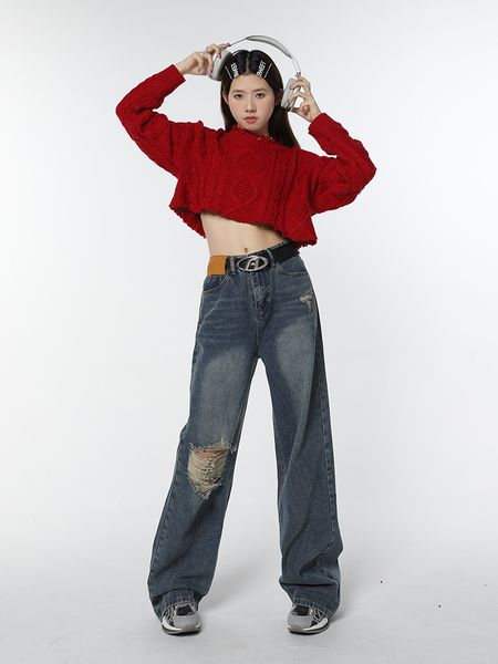 women's jeans vintage high waist ripped streetwear style blue pants korean fashion wide leg female baggy y2k trouser denim 230308
women's jeans vintage high waist ripped streetwear style blue pants korean fashion wide leg female baggy y2k trouser denim 230308
