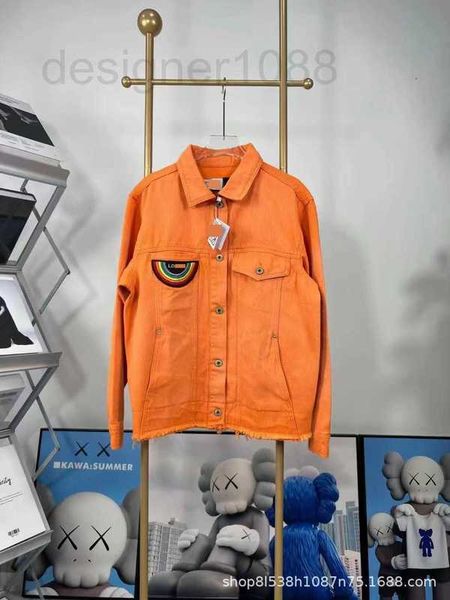 designer loe * 2022 early autumn new orange pocket rainbow embroidered denim jacket 5dz8, Black;brown
designer loe * 2022 early autumn new orange pocket rainbow embroidered denim jacket 5dz8, Black;brown