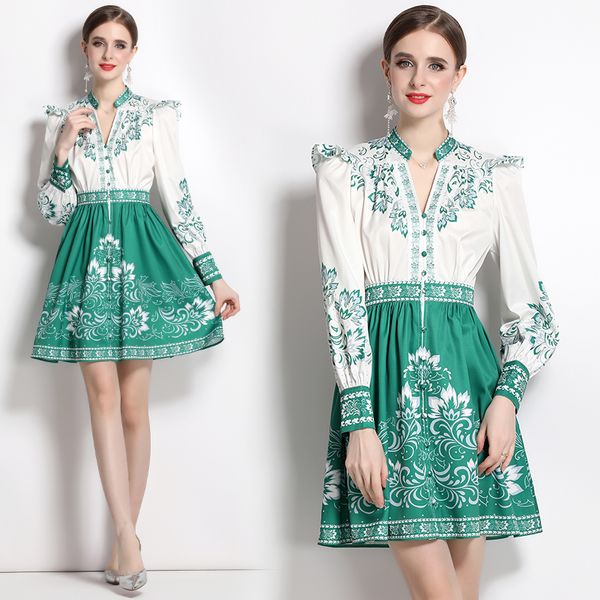 luxury retro floral mini dress long sleeve women designer v-neck birthday dinner a-line dresses 2023 spring autumn ladies office chic printe, Black;gray
luxury retro floral mini dress long sleeve women designer v-neck birthday dinner a-line dresses 2023 spring autumn ladies office chic printe, Black;gray