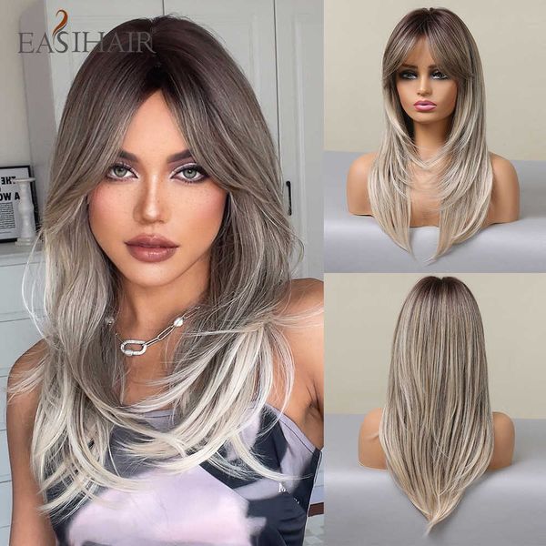 synthetic wigs easihair brown blonde ombre layered synthetic wigs for women natural hair with bangs daily cute cosplay wig heat resistant 23, Black
synthetic wigs easihair brown blonde ombre layered synthetic wigs for women natural hair with bangs daily cute cosplay wig heat resistant 23, Black