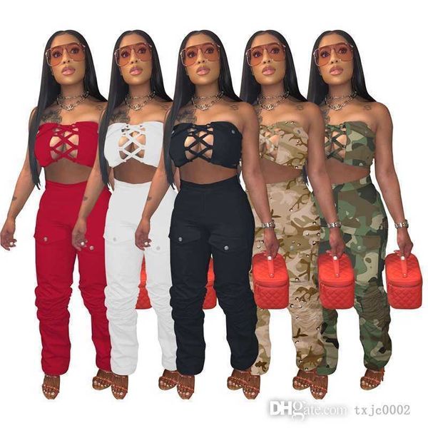 sleeveless women two piece pants set summer clothing hollow out waistcoat crop and trousers camouflage sports suit, White
sleeveless women two piece pants set summer clothing hollow out waistcoat crop and trousers camouflage sports suit, White