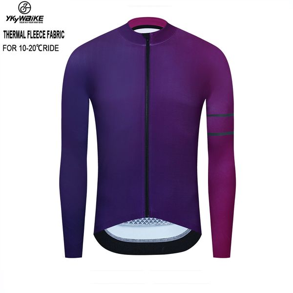 Image of Cycling Shirts Tops YKYWBIKE Winter Men Cycling jersey Thermal fleece Long Sleeves Fleece Keep Warm Road Bike Tops MTB Jersey Jackets 230309