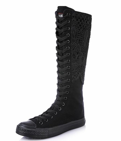 big size 34-43 autumn new high-women canvas shoes lace boots fashion girl's canvas boots women knee high canvas shoes, Black
big size 34-43 autumn new high-women canvas shoes lace boots fashion girl's canvas boots women knee high canvas shoes, Black