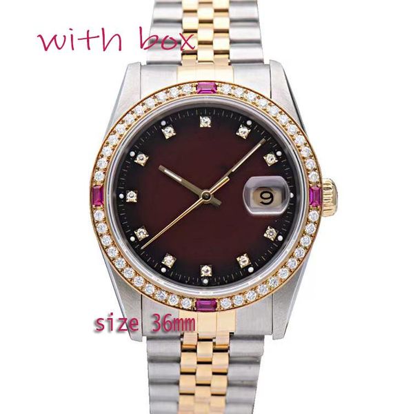 2023 36mm ladies automatic movement watch woman quartz designer watches super sapphire waterproof diamond steel wristwatches reloj de lujo, Slivery;brown
2023 36mm ladies automatic movement watch woman quartz designer watches super sapphire waterproof diamond steel wristwatches reloj de lujo, Slivery;brown