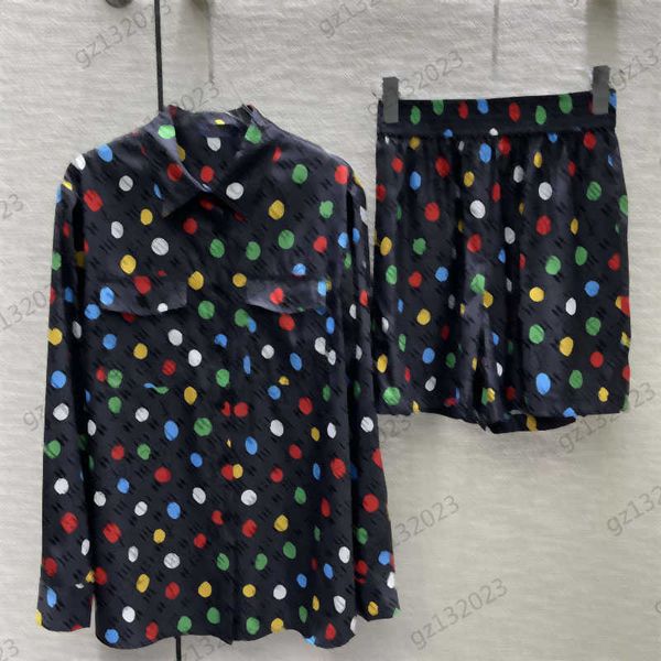 fashion two piece pants polka dot printed shirt and shorts suit lapel long sleeves blouse match loose casual shorts womens clothing sets, White
fashion two piece pants polka dot printed shirt and shorts suit lapel long sleeves blouse match loose casual shorts womens clothing sets, White