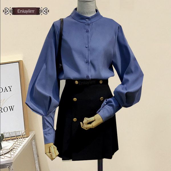 women's blouses shirts women fashion long sleeve stand vintage blue elegant office lady work formal button shirts blouses e 230309, White
women's blouses shirts women fashion long sleeve stand vintage blue elegant office lady work formal button shirts blouses e 230309, White
