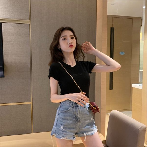womens t-shirt ladies casual basis o-collar shirt short sleeve letter graphic, White
womens t-shirt ladies casual basis o-collar shirt short sleeve letter graphic, White