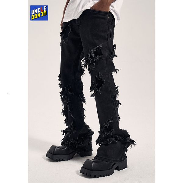 men's jeans damage y2k jeans black ripped gothic flare pants skinny men street wear cargo destroy clothing 230309, Blue
men's jeans damage y2k jeans black ripped gothic flare pants skinny men street wear cargo destroy clothing 230309, Blue