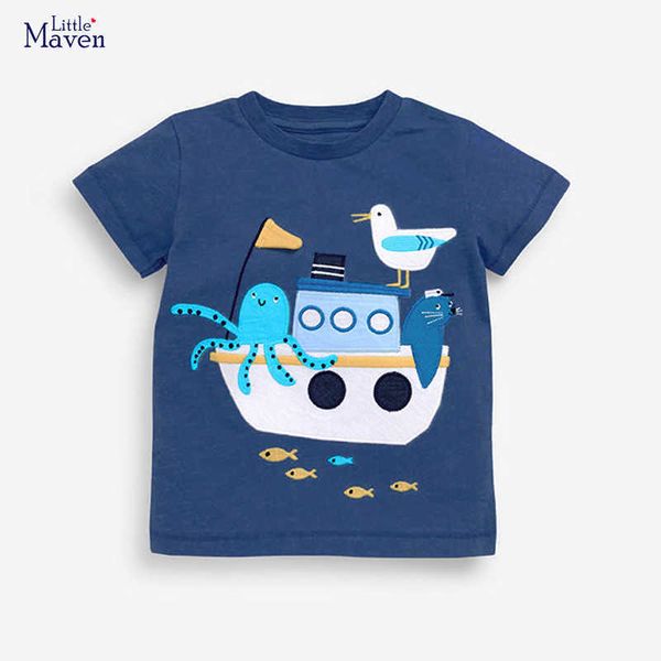 t-shirts little maven summer boys t shirts seagull ocs with ship appliques kids clothes for 2023 new children t-shirts l230309, Blue 
t-shirts little maven summer boys t shirts seagull ocs with ship appliques kids clothes for 2023 new children t-shirts l230309, Blue