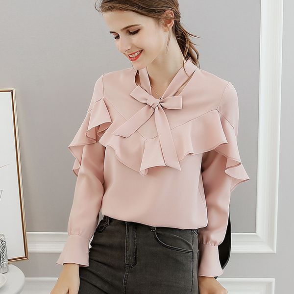 women's blouses shirts korean chiffon shirt women long-sleeved bowknot pure color blouse spring summer female elegant casual girl shirt, White
women's blouses shirts korean chiffon shirt women long-sleeved bowknot pure color blouse spring summer female elegant casual girl shirt, White