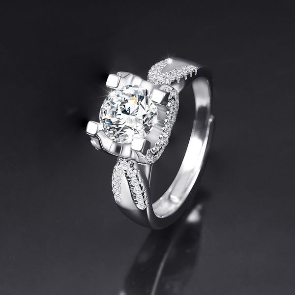 Sterling silver ring elegant temperament wedding diamond ring simple fashion wholesale
Sterling silver ring elegant temperament wedding diamond ring simple fashion wholesale