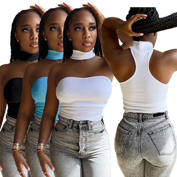 bulk wholesale women sleeveless slim halter tanks cropped fashion screw thread vest casual sports tube cami tank 9432, White
bulk wholesale women sleeveless slim halter tanks cropped fashion screw thread vest casual sports tube cami tank 9432, White