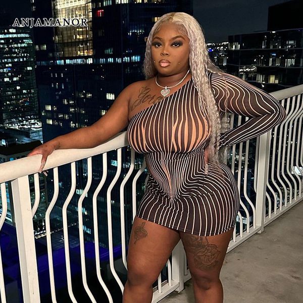 skirts anjamanor one shoulder long sleeve short dresses for woman 2023 club stripe print mesh see through bodycon dress d66 bz10 230308, Black
skirts anjamanor one shoulder long sleeve short dresses for woman 2023 club stripe print mesh see through bodycon dress d66 bz10 230308, Black