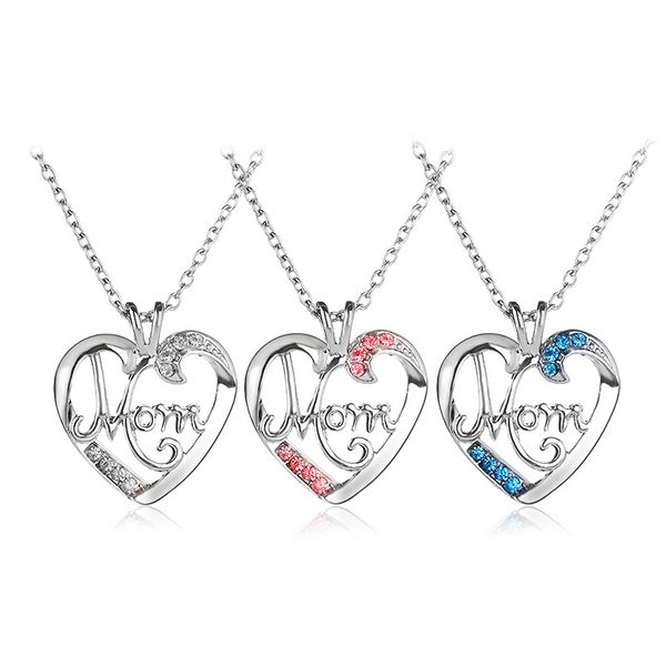 fashion mothers day mom letters heart pendant necklace designer south american silver plated pink blue rhinestone alloy womans necklaces jew
fashion mothers day mom letters heart pendant necklace designer south american silver plated pink blue rhinestone alloy womans necklaces jew
