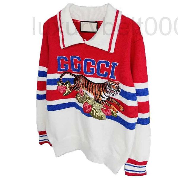 women's sweaters designer tiger embroidery women lapel neck trendy stripe letter lovely knit 8623, White;black
women's sweaters designer tiger embroidery women lapel neck trendy stripe letter lovely knit 8623, White;black