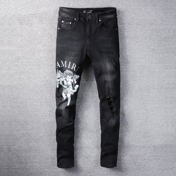 2023 tikmens jeans distressed motorcycle biker jean rock skinny slim ripped hole stripe fashionable snake embroidery denim pant 817, Blue
2023 tikmens jeans distressed motorcycle biker jean rock skinny slim ripped hole stripe fashionable snake embroidery denim pant 817, Blue