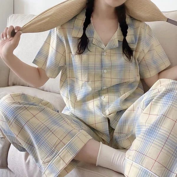 women's sleepwear korean style women's pajamas set plaid printed casual cute 2 pieces suit home clothes sleepwear pyjamas student, Black;red
women's sleepwear korean style women's pajamas set plaid printed casual cute 2 pieces suit home clothes sleepwear pyjamas student, Black;red