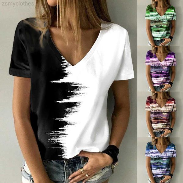 women's t-shirt fashion women's color block tie dye painting t shirt loose print summer v neck basic / 3d print shirt xs-8xl, White
women's t-shirt fashion women's color block tie dye painting t shirt loose print summer v neck basic / 3d print shirt xs-8xl, White