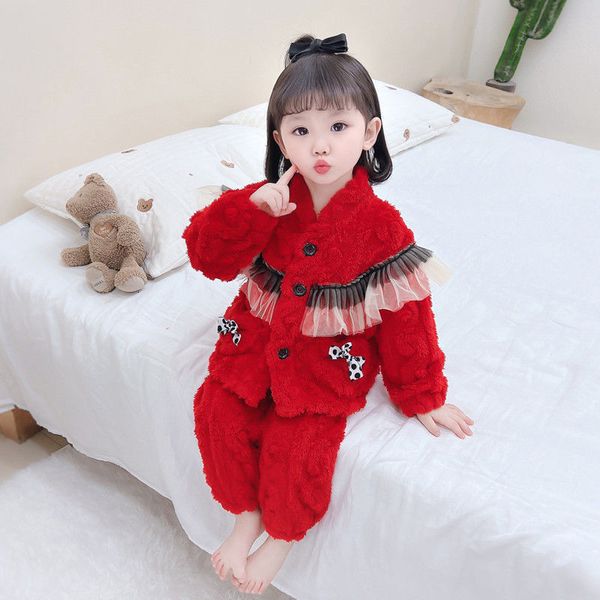 pajamas princess style home clothes girls' christmas pajama autumn winter flannel warm suit little girl cardigan thickened 230310, Blue;red
pajamas princess style home clothes girls' christmas pajama autumn winter flannel warm suit little girl cardigan thickened 230310, Blue;red