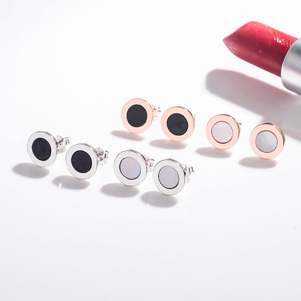 s925 sterling silver stud round brand black agate white fritillion stud classic european and american personality everything matching ear ac, Golden;silver
s925 sterling silver stud round brand black agate white fritillion stud classic european and american personality everything matching ear ac, Golden;silver