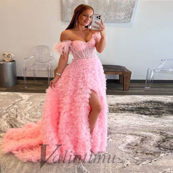 party dresses pink off the shoulder evening dress slit tiered bride sweetheart wedding made to order robes de formal prom 230310, White;black
party dresses pink off the shoulder evening dress slit tiered bride sweetheart wedding made to order robes de formal prom 230310, White;black