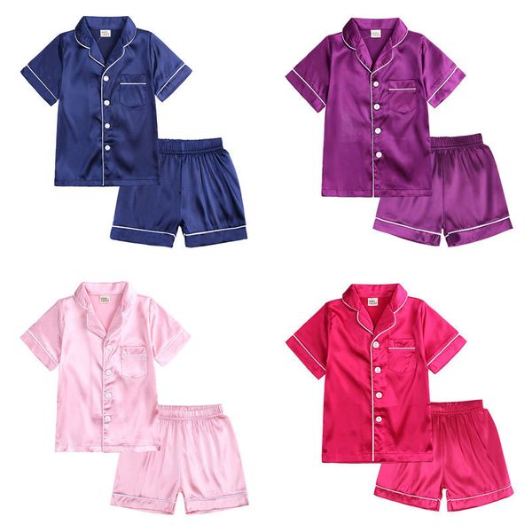 pajamas four seasons kids summer pajamas fashion solid color children clothes pajama set satin pajamas pants baby clothes 1-13 years 230310, Blue;red
pajamas four seasons kids summer pajamas fashion solid color children clothes pajama set satin pajamas pants baby clothes 1-13 years 230310, Blue;red