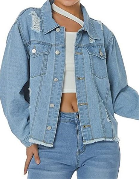 women's jacket frayed washed button up cropped denim jacket with pockets, Black;brown
women's jacket frayed washed button up cropped denim jacket with pockets, Black;brown