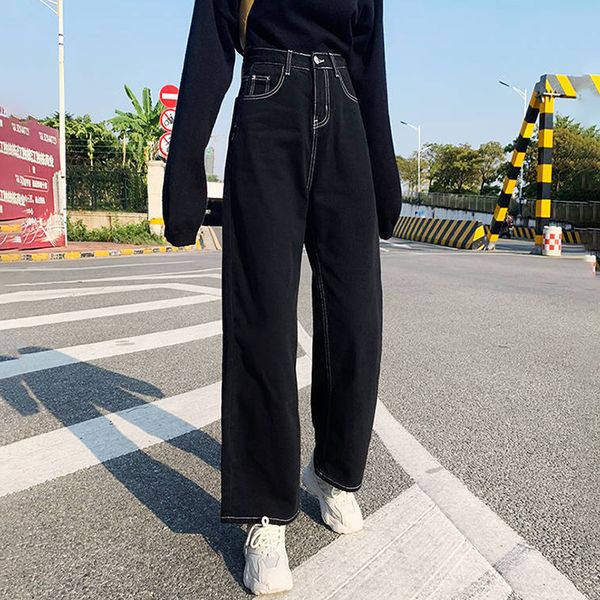 women's jeans jeans women all-match korean style mopping trousers denim vintage black solid high waist autumn baggy chic ulzzang street, Blue
women's jeans jeans women all-match korean style mopping trousers denim vintage black solid high waist autumn baggy chic ulzzang street, Blue