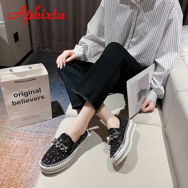 dress shoes aphixta luxury diamonds round toe summer mesh breathable flats crystals chain shoes women couple platform loafers plus size 43 j, Black
dress shoes aphixta luxury diamonds round toe summer mesh breathable flats crystals chain shoes women couple platform loafers plus size 43 j, Black