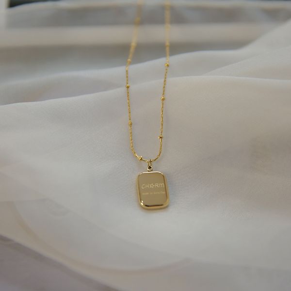 afshor 316l stainless steel gold color square pendant necklace for women new trend girls print letter clavicle chain jewelry festive gifts, Silver
afshor 316l stainless steel gold color square pendant necklace for women new trend girls print letter clavicle chain jewelry festive gifts, Silver