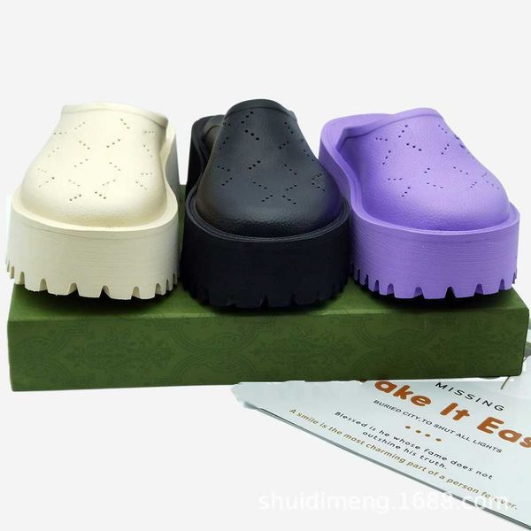 2023 designer perforated slippers thick bottom men women sandales perforated logo slip-on platform rubber mules sandal luxury slide flats be, Black
2023 designer perforated slippers thick bottom men women sandales perforated logo slip-on platform rubber mules sandal luxury slide flats be, Black