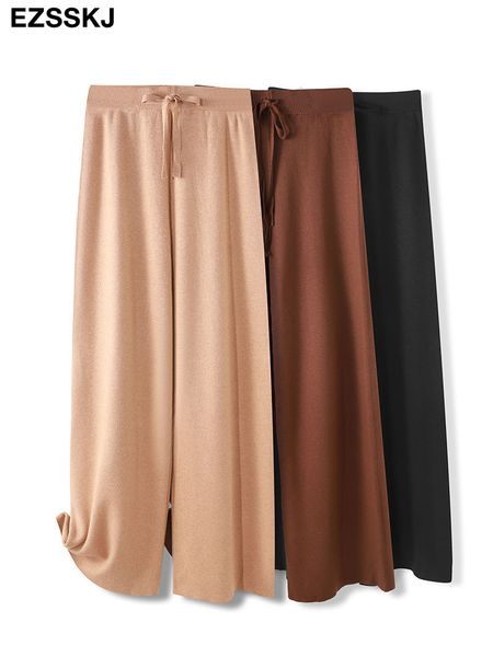 women's pants capris wide leg autumn winter chic long straight pants women loose trousers comfortable thick warm casual knitted sweater, Black;white
women's pants capris wide leg autumn winter chic long straight pants women loose trousers comfortable thick warm casual knitted sweater, Black;white