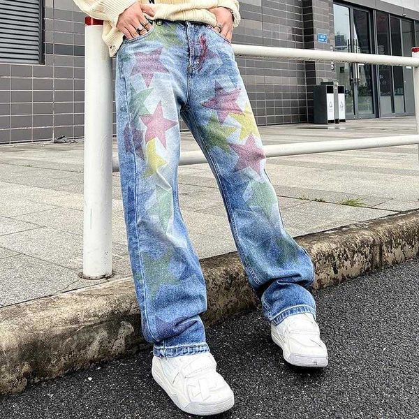 men's jeans baggy jeans five pointed star full print straight leg denim pants ins american street hip-hop wide men's casual y2303, Blue
men's jeans baggy jeans five pointed star full print straight leg denim pants ins american street hip-hop wide men's casual y2303, Blue