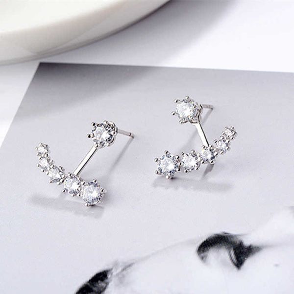 earing zircon six claw nail women's earrings back hanging simple korean fashion silver ear jewelry, Golden
earing zircon six claw nail women's earrings back hanging simple korean fashion silver ear jewelry, Golden