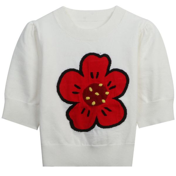 306 2023 brand same style sweater short sleeve women's sweaters crew neck pullover fashion cloth mingmei, White;black
306 2023 brand same style sweater short sleeve women's sweaters crew neck pullover fashion cloth mingmei, White;black