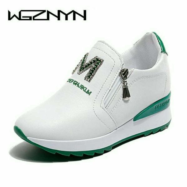 dress shoes wgznyn women genuine leather wedge high heel women shoes platform sneakers increased internal zipper moccasins shoes woman w309, Black
dress shoes wgznyn women genuine leather wedge high heel women shoes platform sneakers increased internal zipper moccasins shoes woman w309, Black