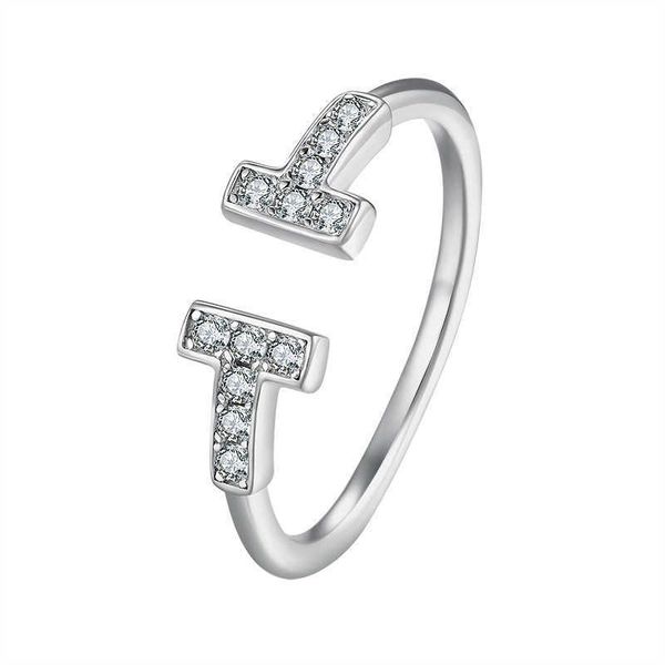 original classic silver plated double t ring women's simple expression of proposal engagement t-shaped opening band with logo
original classic silver plated double t ring women's simple expression of proposal engagement t-shaped opening band with logo