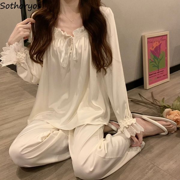 women's sleepwear women princess pajama sets long sleeve lace elegant square collar sweet lounge pyjamas autumn korean two pieces sleep, Black;red
women's sleepwear women princess pajama sets long sleeve lace elegant square collar sweet lounge pyjamas autumn korean two pieces sleep, Black;red