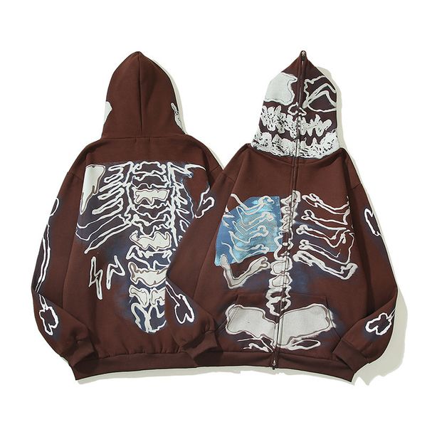 women's hoodies sweatshirts fashion skull print mens zip up for women retro oversized streetwear harajuku casual sudaderas 230310, Black
women's hoodies sweatshirts fashion skull print mens zip up for women retro oversized streetwear harajuku casual sudaderas 230310, Black