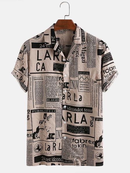 men s casual shirts charmkpr men 65 cotton fun spaper printing streetwear male holiday comfortable short sleeve 3xl 230309, White;black
men s casual shirts charmkpr men 65 cotton fun spaper printing streetwear male holiday comfortable short sleeve 3xl 230309, White;black