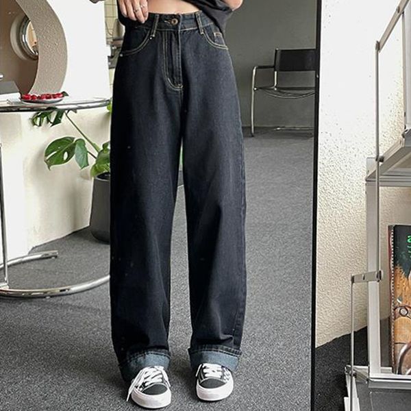 women's jeans women korean style casual boyfriends jeanshigh waist black baggy denim pantswide leg straight loose drape trousersstreetw, Blue
women's jeans women korean style casual boyfriends jeanshigh waist black baggy denim pantswide leg straight loose drape trousersstreetw, Blue