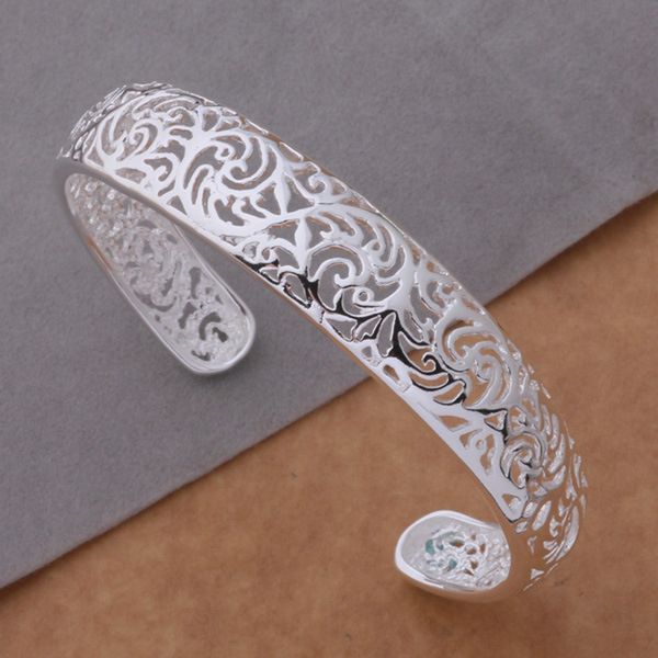 925 silver plated open bracelet decorations hand link hollow-carved design fashion jewelry wemon for party 10pcs/lot, Black
925 silver plated open bracelet decorations hand link hollow-carved design fashion jewelry wemon for party 10pcs/lot, Black