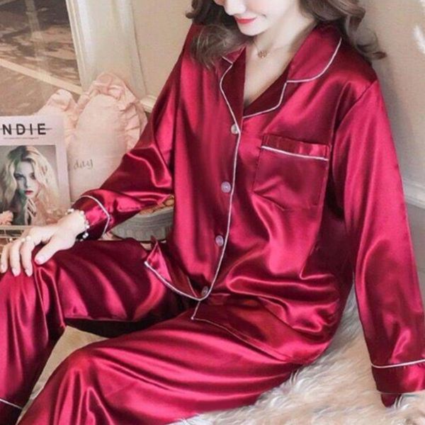 women's sleepwear 2 pieces women silk satin pajamas pyjamas set sleepwear pijama winter long sleeve pants set loungewear pyjama pour f, Black;red
women's sleepwear 2 pieces women silk satin pajamas pyjamas set sleepwear pijama winter long sleeve pants set loungewear pyjama pour f, Black;red