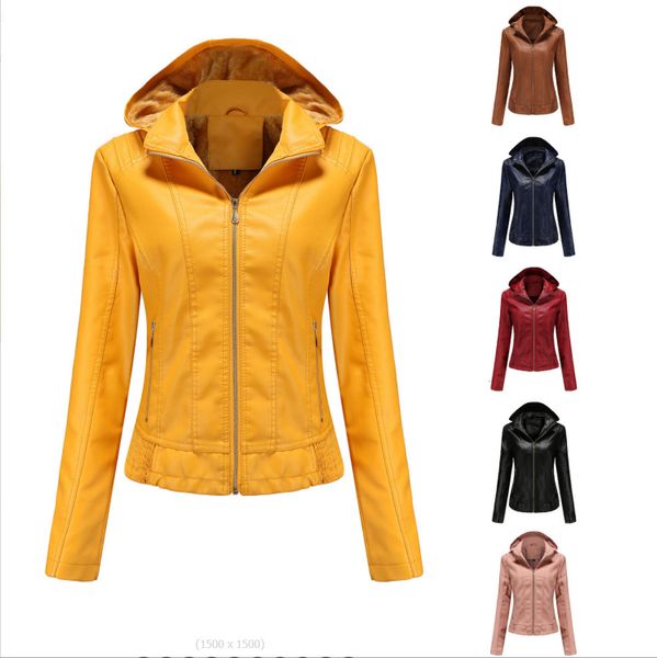 women's jackets autumn winter faux leather jacket women slim hooded detachable ladies plus velvet warm motorcycle coats 230310, Black;brown
women's jackets autumn winter faux leather jacket women slim hooded detachable ladies plus velvet warm motorcycle coats 230310, Black;brown